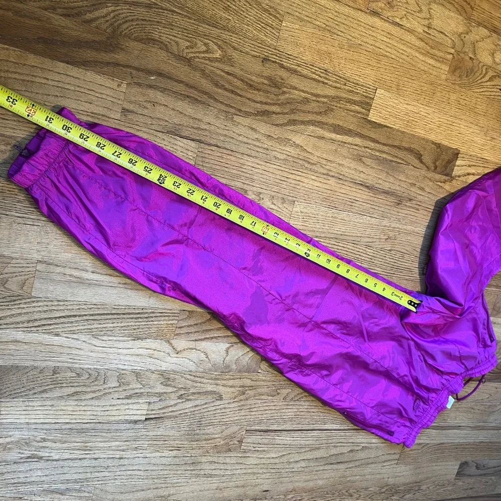 Vintage Nike Purple Nylon Windbreaker Track Pants Mesh Lined Ankle Zip Small